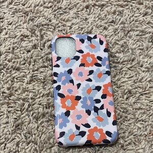 iPhone 11 Floral Pattern Pink & Blue Protective Phone Case